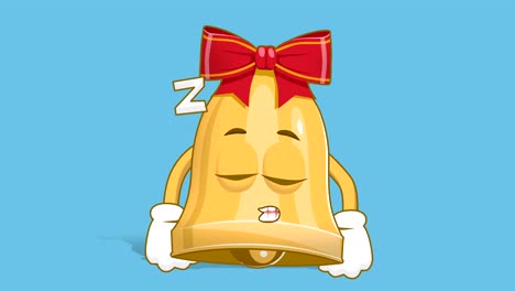 cartoon christmas bell sleep snore with face animation alpha matte