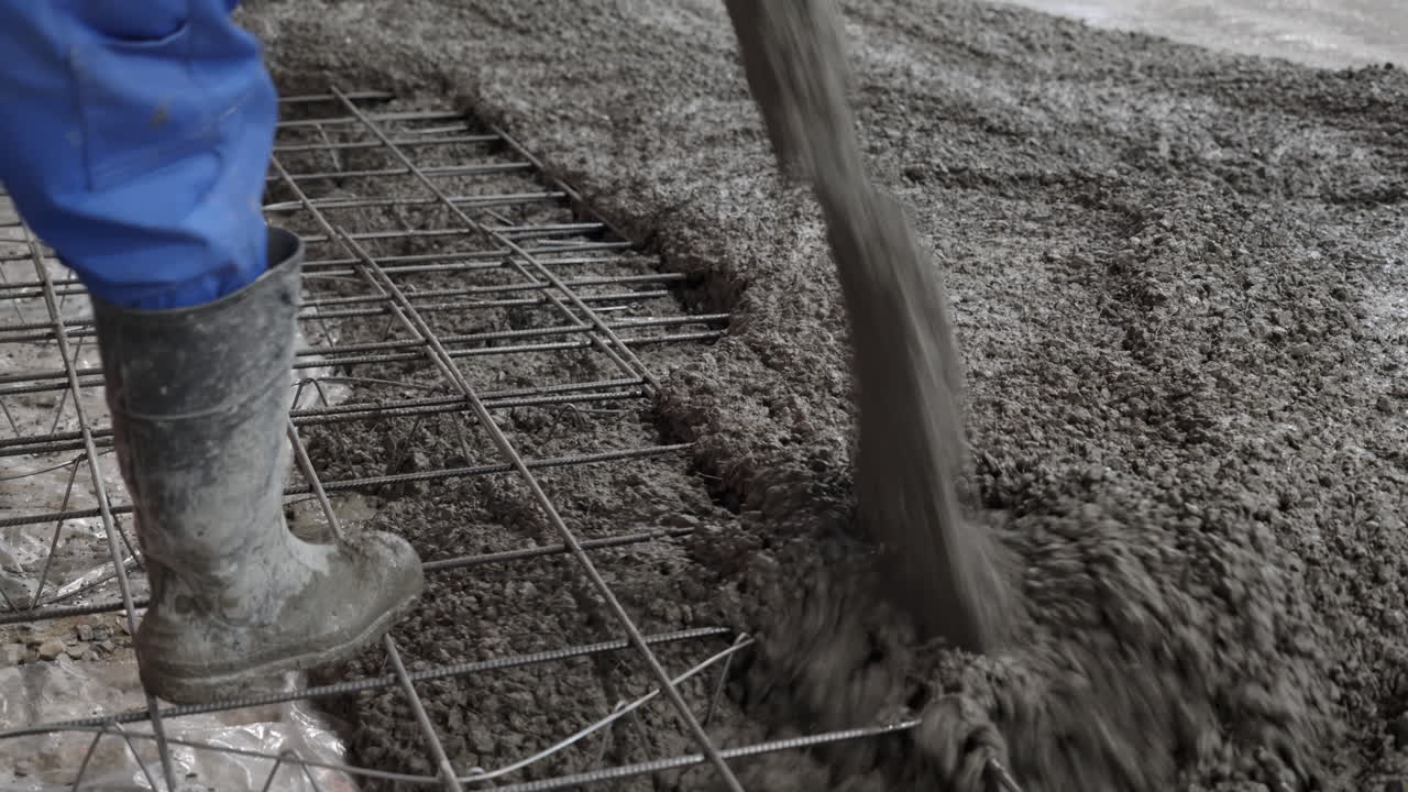 vertido de hormigón para un cimiento