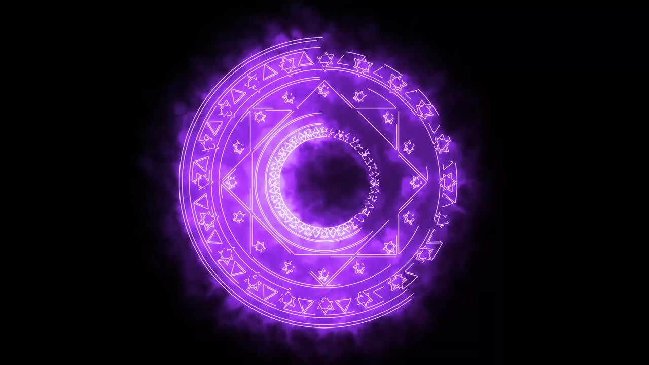 마법의 별 보라색 에너지는 느리게 회전 배너와 광고에 나타납니다.