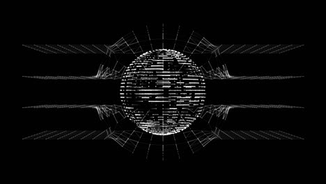 esfera de puntos digitales abstractos. globo de hud futurista