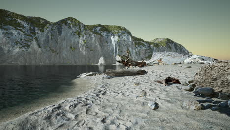 View-of-a-high-cliff-and-black-ocean