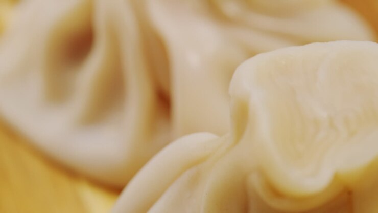 Close-up of Steamed Dumplings