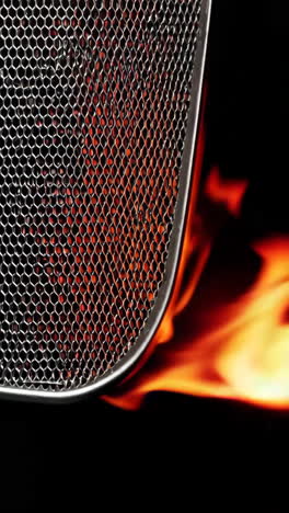 burning metal grill mesh