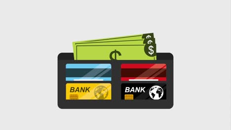 animation wallet bank