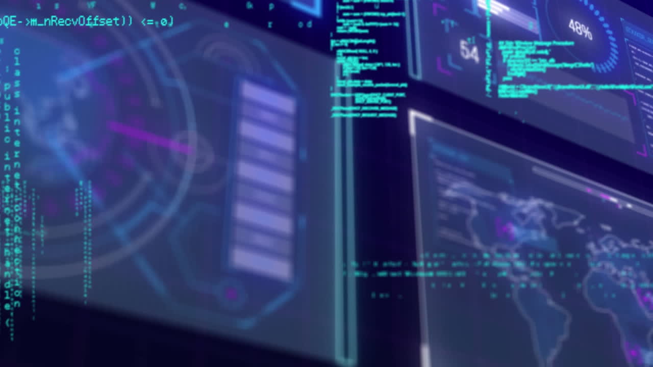 animación del procesamiento de datos en la interfaz