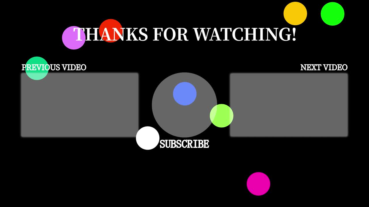 다채로운 공 구 끝 카드 끝 화면 모션 그래픽