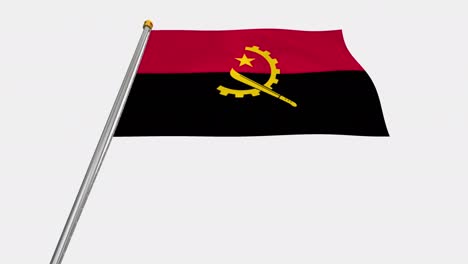 vídeo en bucle de la bandera de angola revoloteando en el viento, vídeo en cámara lenta de 4k, con canal alfa