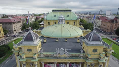 Luftaufnahme:-Kroatisches-Nationaltheater-In-Zagreb-Mit-Den-Umliegenden-Sehenswürdigkeiten