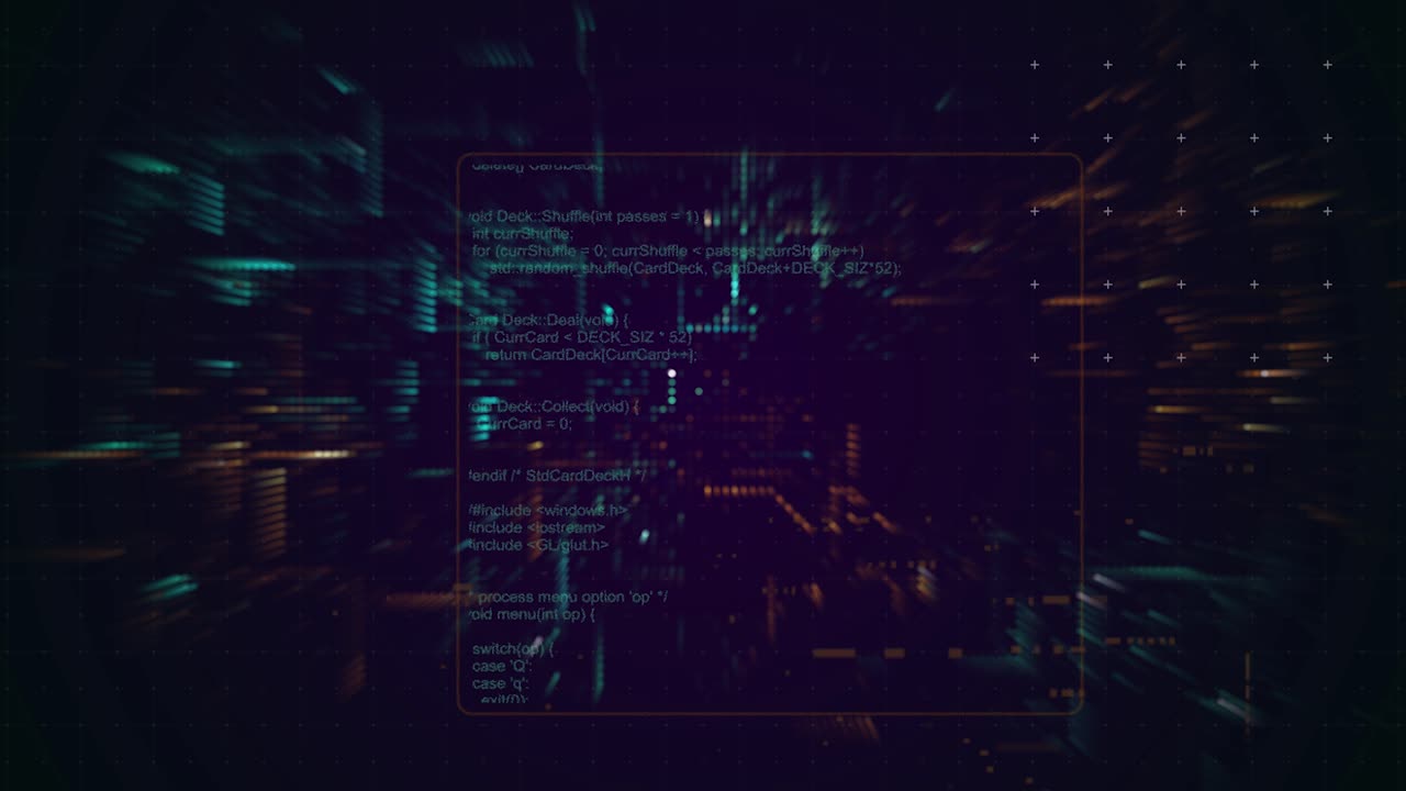 Hacker-themed CG animation video