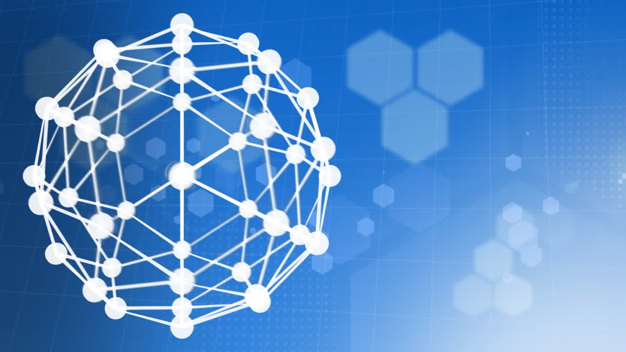 animación del globo de conexiones sobre fondo azul