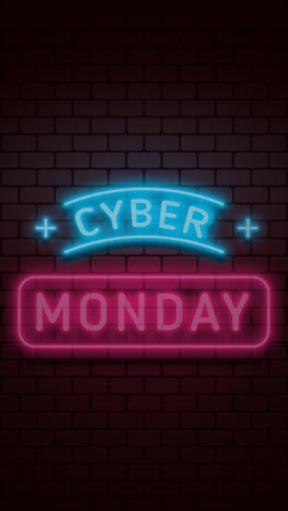 una animación de un fondo de venta de neón de cyber monday