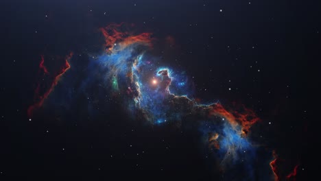 nebula clouds in the universe that move floating