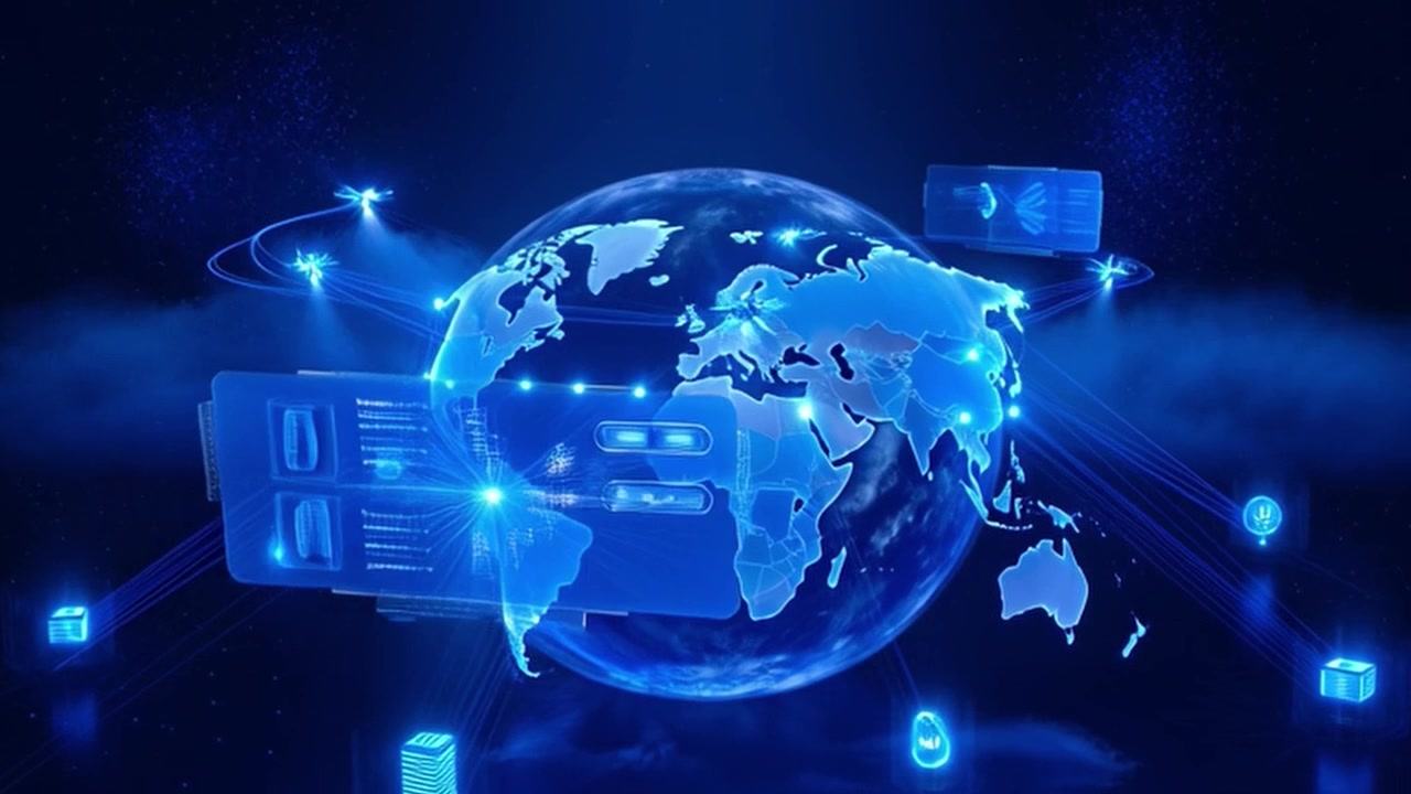 Digital Globe with Global Network Connectivity and Data Transfer