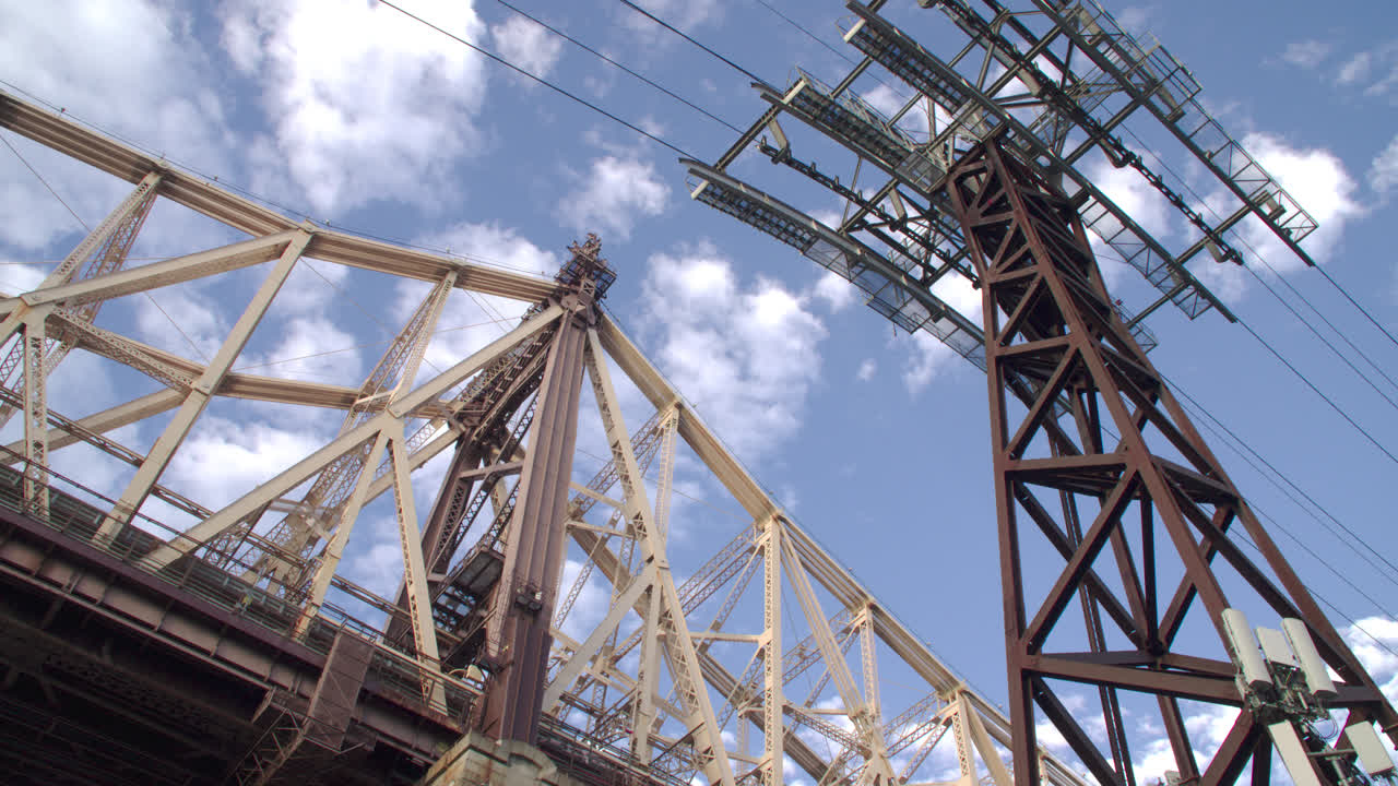 Low angle view of the Queensboro Bridge. Shot on a sunny morning in New York City