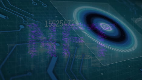 Animation of scope scanning over data processing and nft text