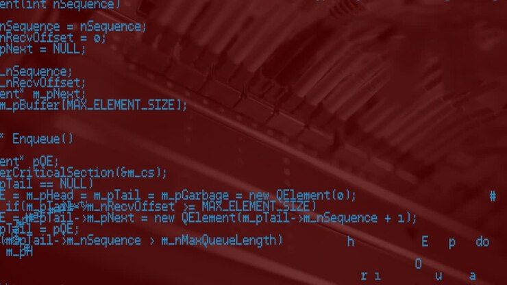 Animation of data processing against close up of a computer server