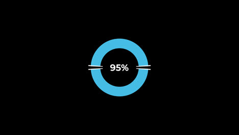 Gráfico-Circular-De-0-A-95%-De-Porcentaje-De-Infografías-Cargando-Anillo-Circular-O-Transferencia,-Descarga-De-Animación-Con-Canal-Alfa.