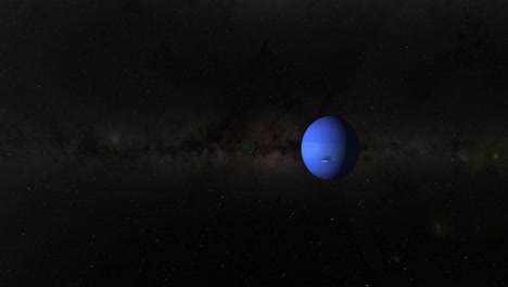 zooming in on neptune against a starry backdrop