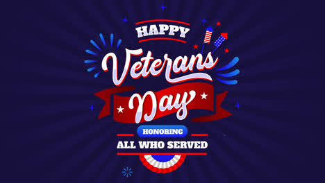 an animation of a gradient veterans day lettering