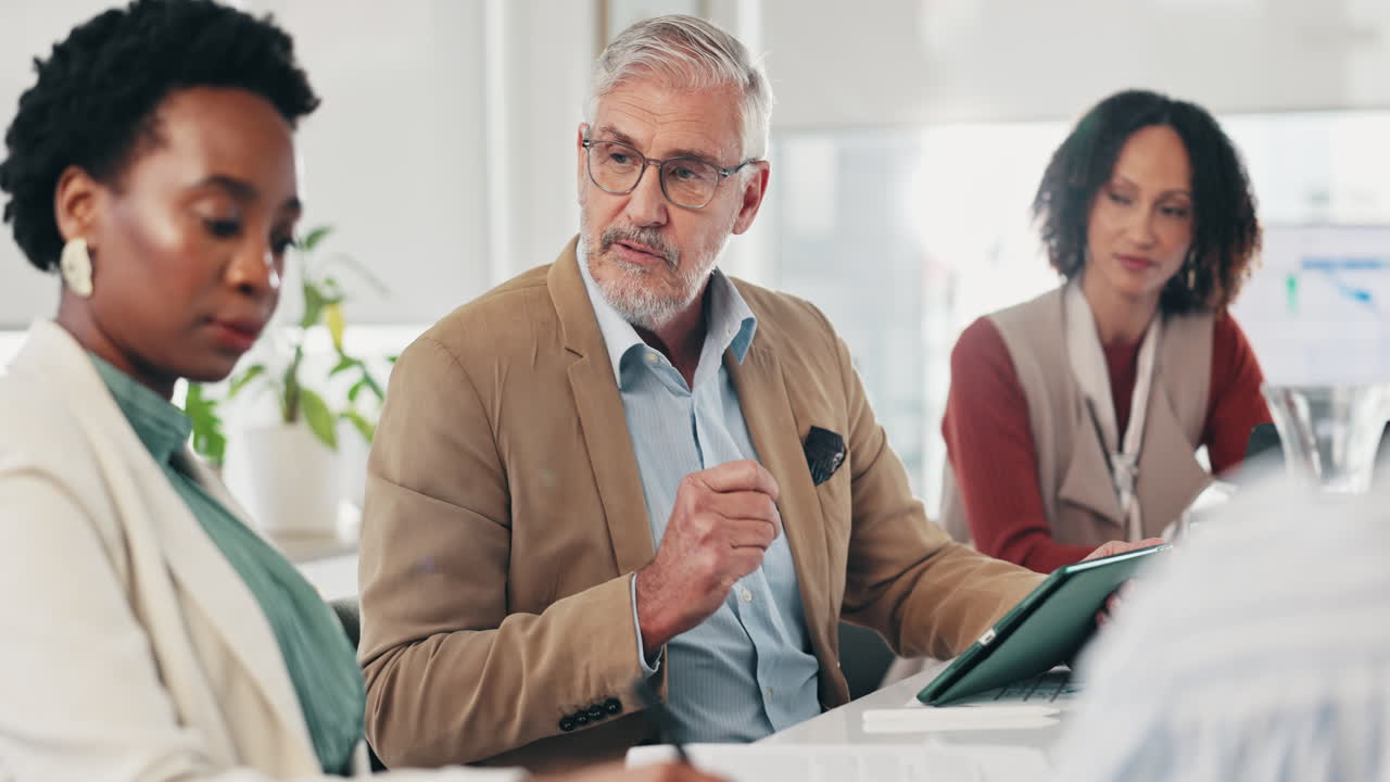 Business meeting with diverse professionals