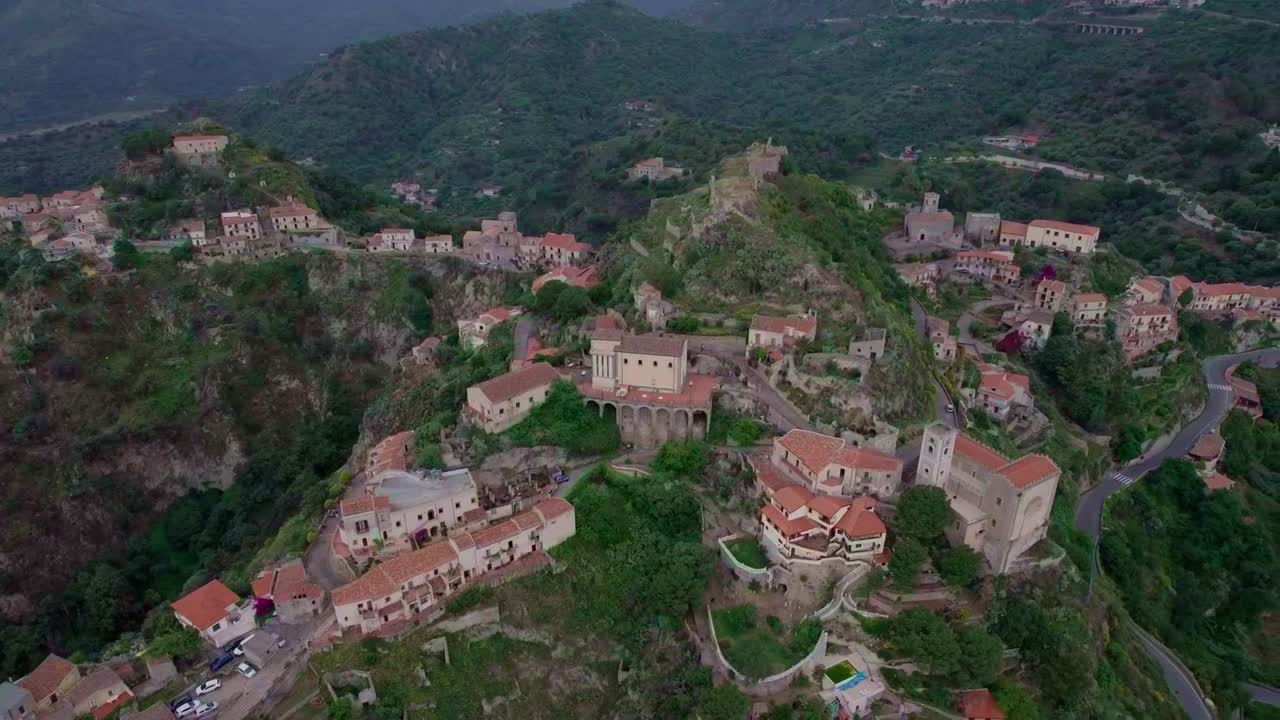 Aerial View of a Historic Hillside Village