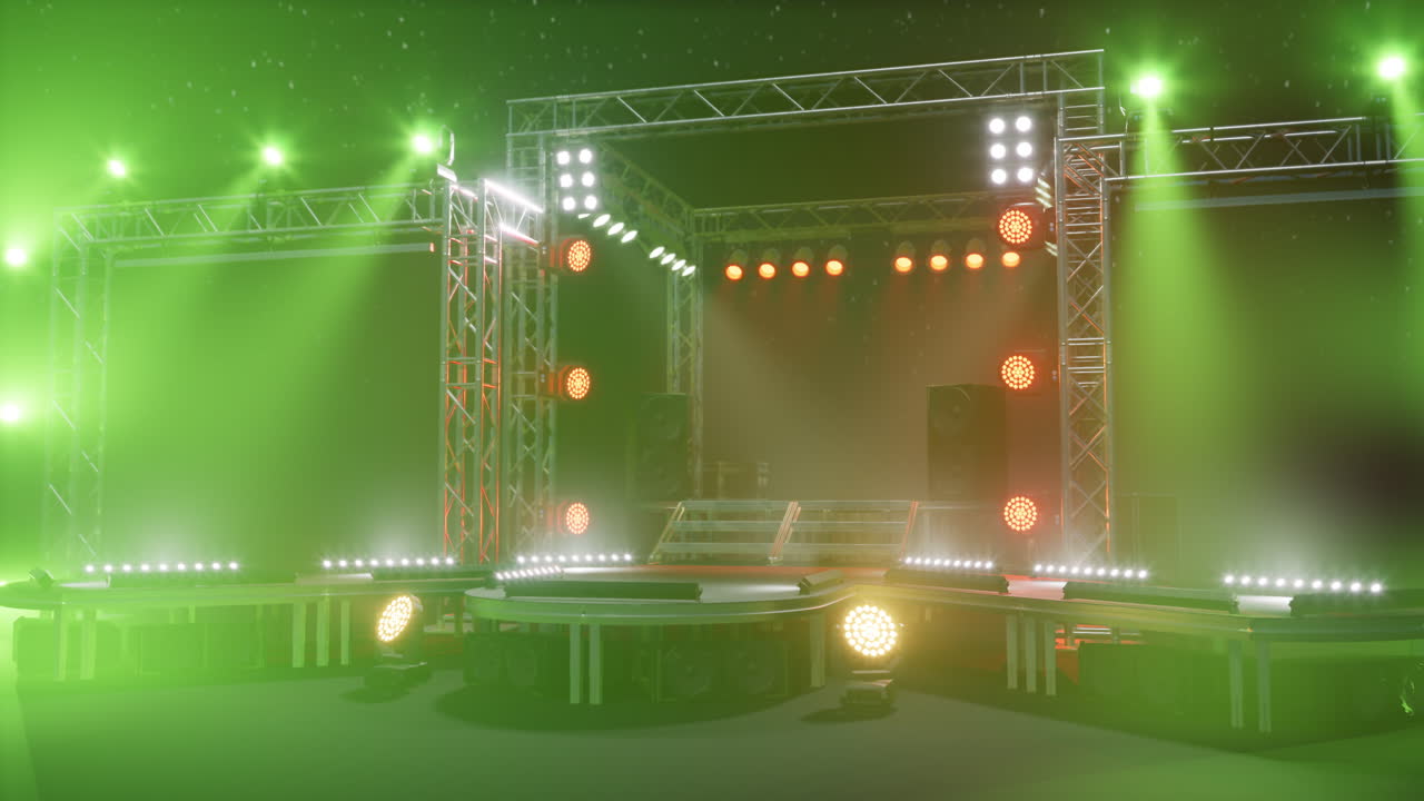 escenario libre con luces de dispositivos de iluminación