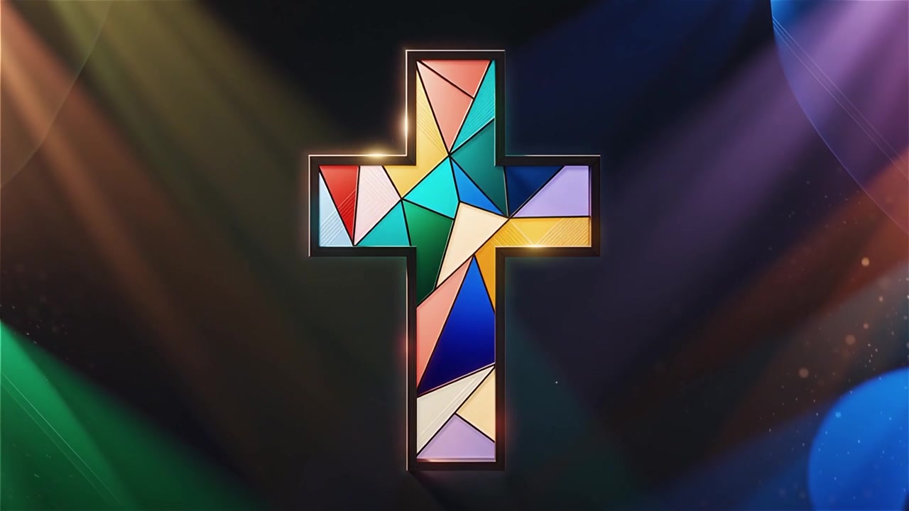 Cruz Cristiana con Luz Celestial, Fondo para Adoración.