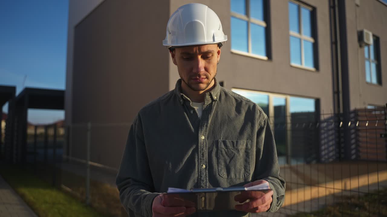 Construction Worker on Building Site