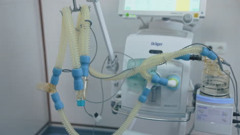 rehabilitation room with equipment. isometric intensive care unit for covid-19 coronavirus patient