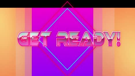 Animation-of-get-ready-text-over-colorful-geometrical-background