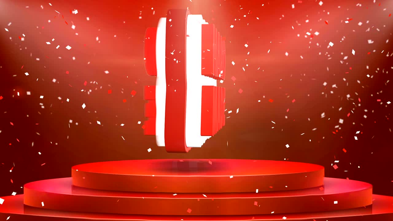 Hand Made  Text Animation Stage Podium Confetti Loop Animation