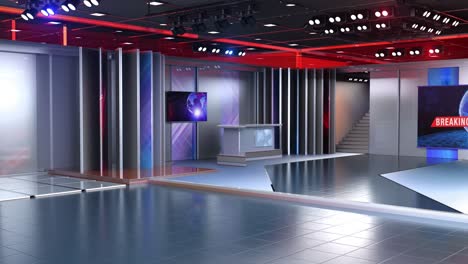 sfondio dello studio di notizie virtuale 3d, loop