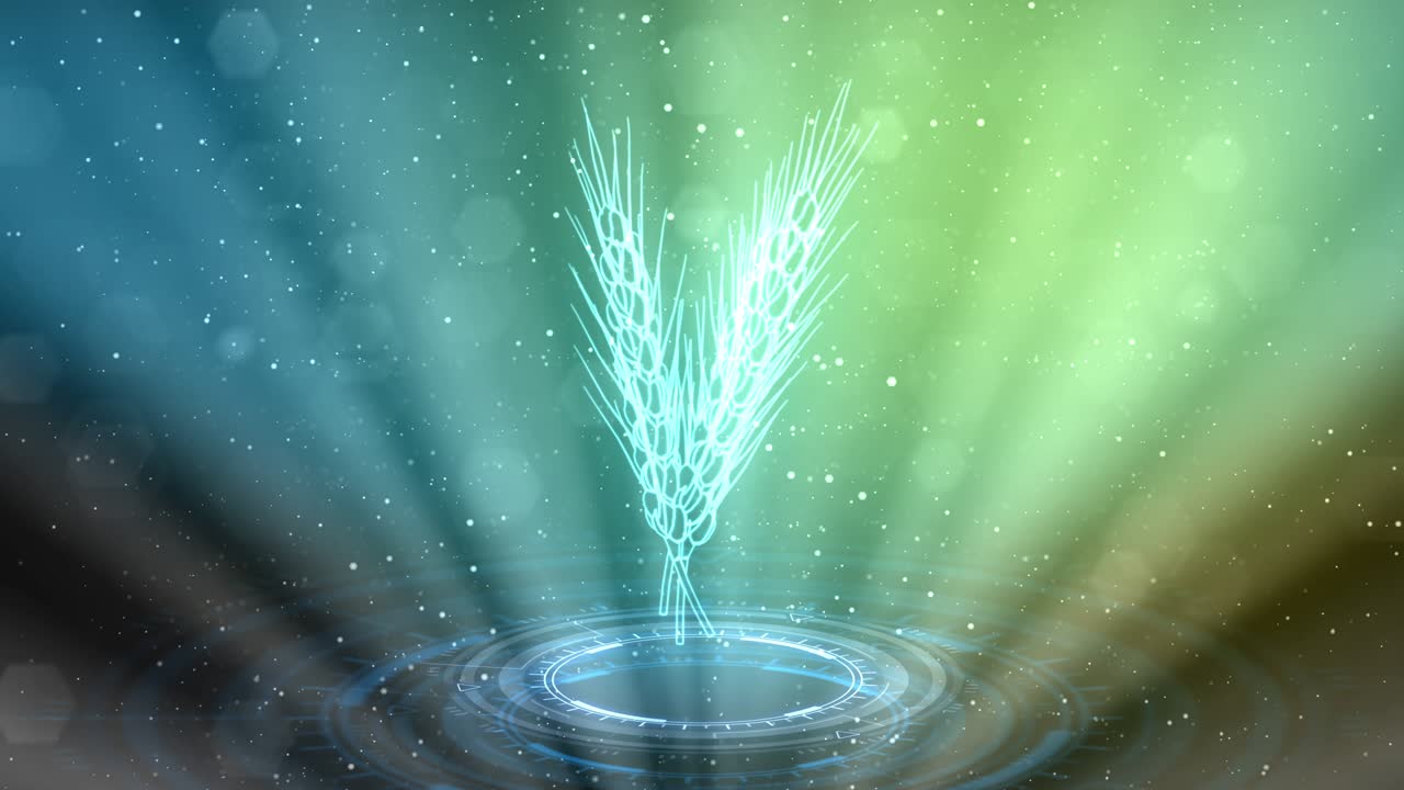 cg 추상 3d 렌더링, 네온 과학 스파이클 회전