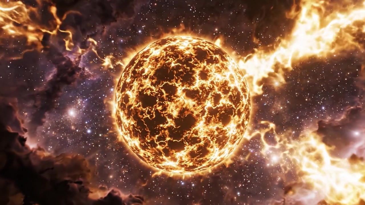 A Stunning Transformation of Cosmic Elements: From a Fiery Explosion Hidden in Nebulae to a Brilliant, Radiating Star Surrounded by the Vastness of Space