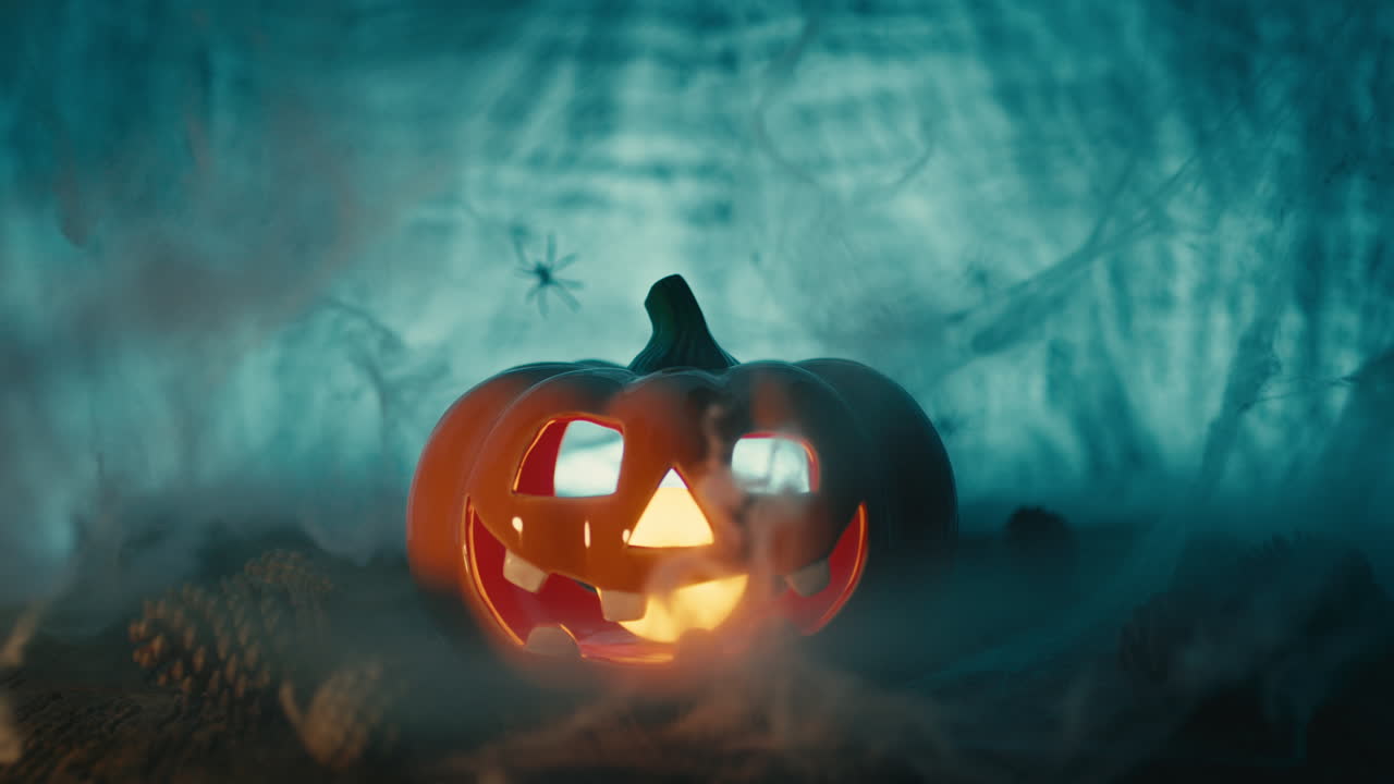 calabaza de halloween y la telaraña