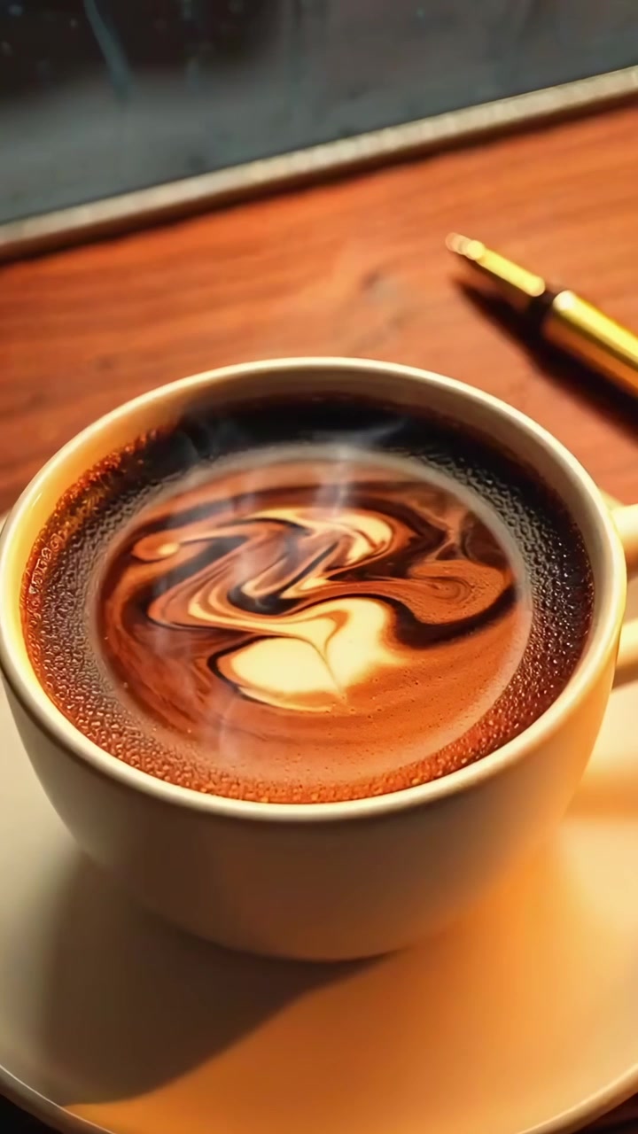 Tazza di caffè fumante in una giornata piovosa