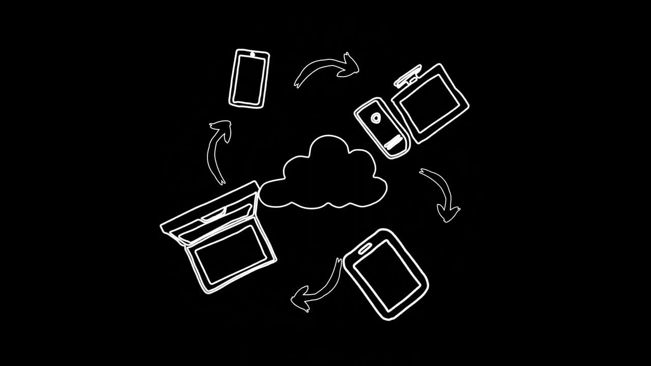 Animation of network of connections in black background