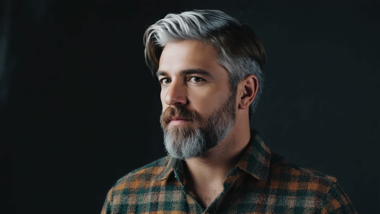 Portrait of a man with gray hair and beard
