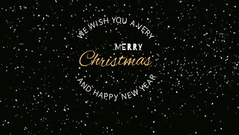 animation of merry christmas text on black background