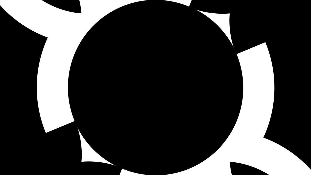 Animazione dinamica di un motivo geometrico astratto in bianco e nero