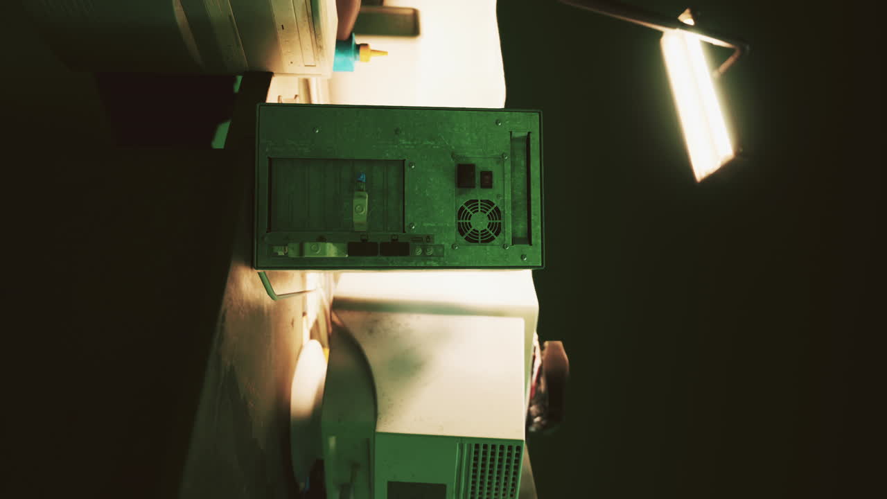 vertical format of vintage retro computer and other devices