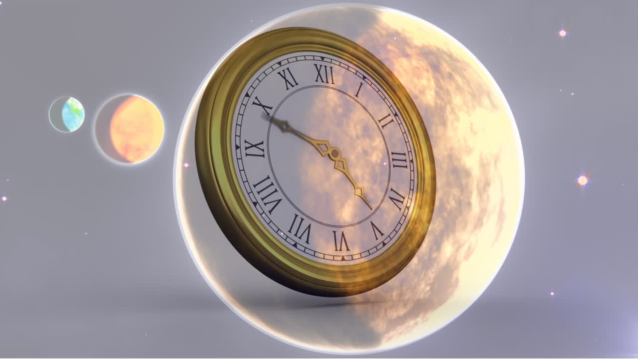 анимация солнечной системы, планет и космоса по часовому курсу