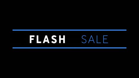 Weißer-Und-Blauer-Flash-Sale-Text-Erscheint-Auf-Einem-Schwarzen-Bildschirm