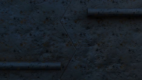 3d animation of opening the rust iron gateway with green screen and alpha channel.