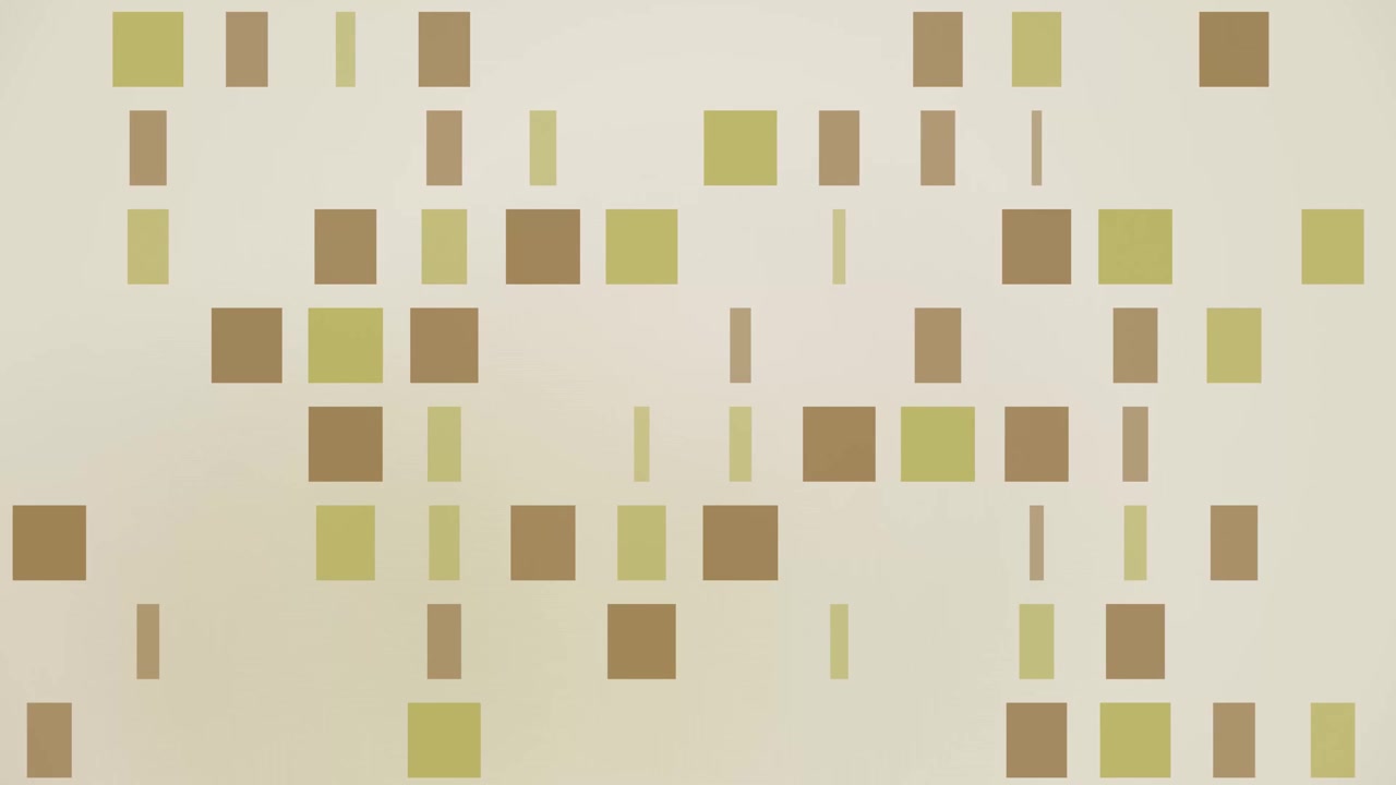 Animated grid of brown and tan squares pulsing on a neutral cream background.
