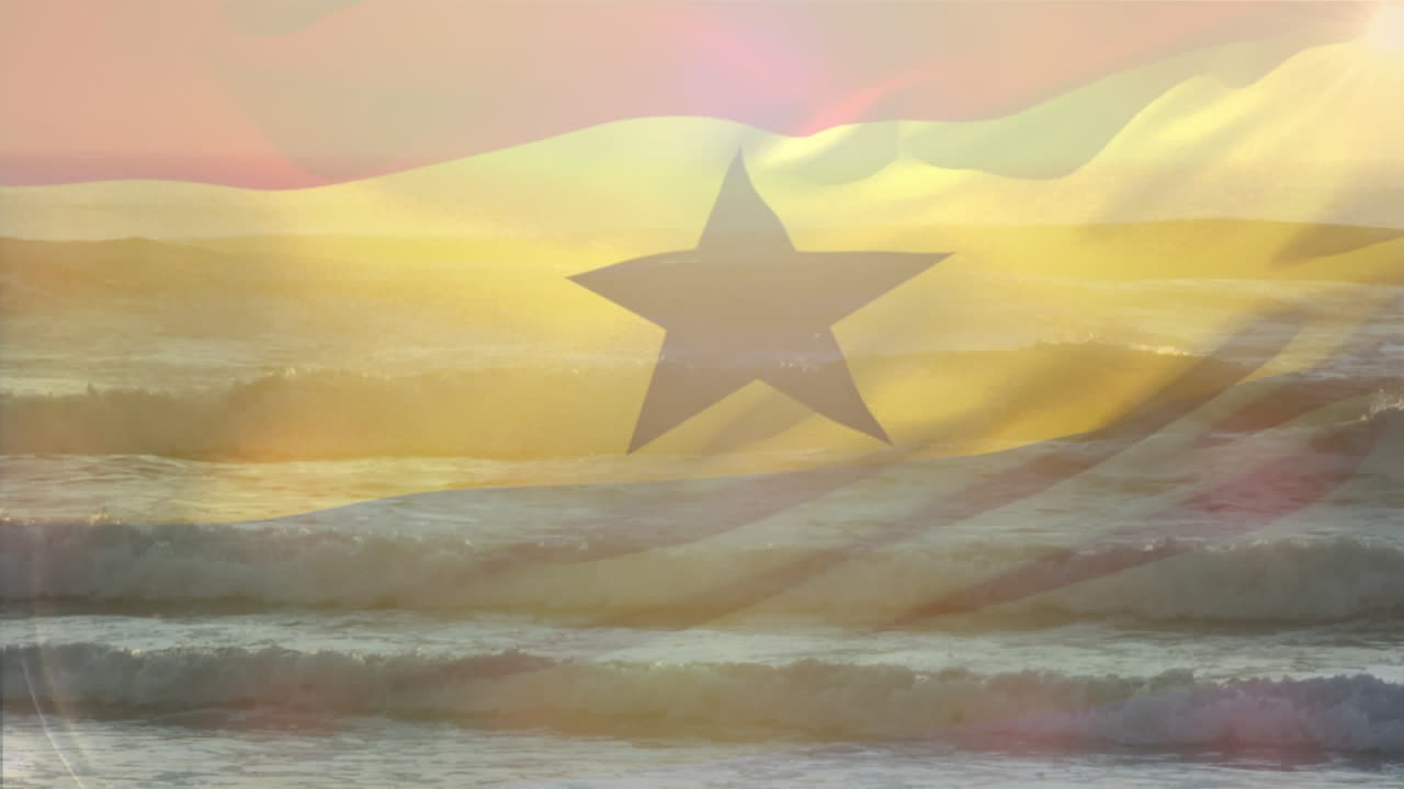 바다 의 파도 위 에 부는 가나 의  ⁇ 발 의 애니메이션