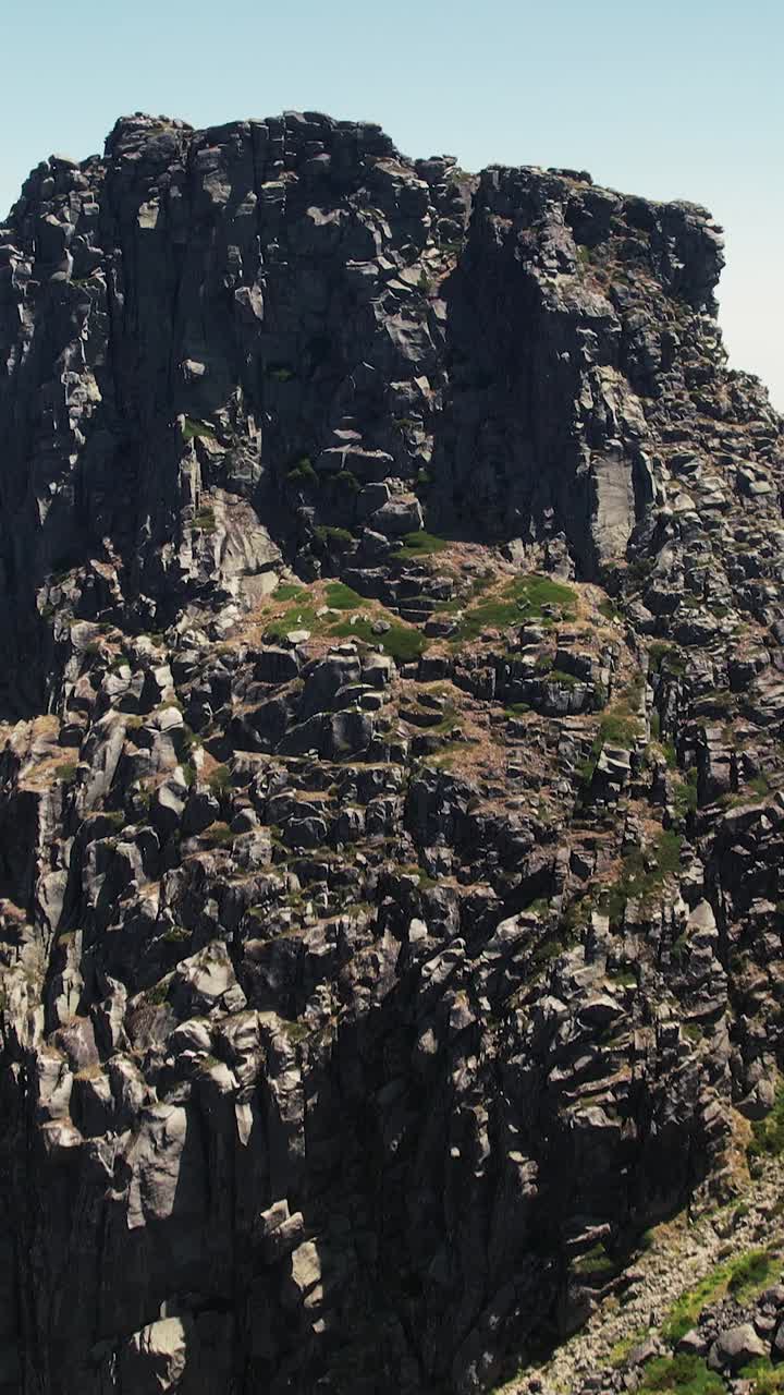 Aerial vertical View of mountains in serra da Estrela Natural Park, Portugal