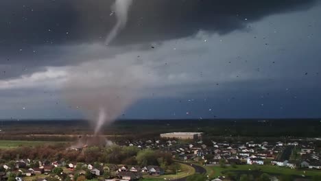 Epic 4K Footage of The Start of Tornado Air Manipulation Dark Clouds