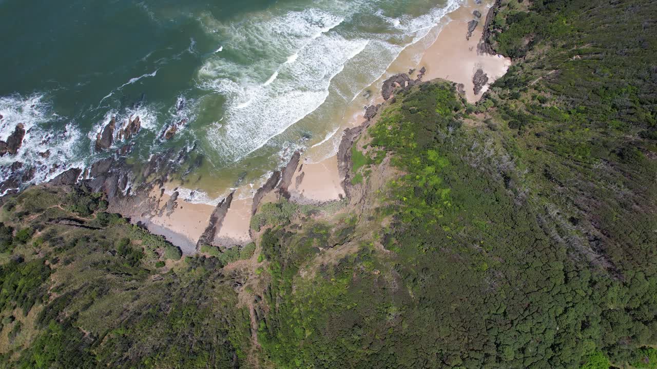 Seascape And Headland, Byron Bay, NSW, Australia - Aerial Shot