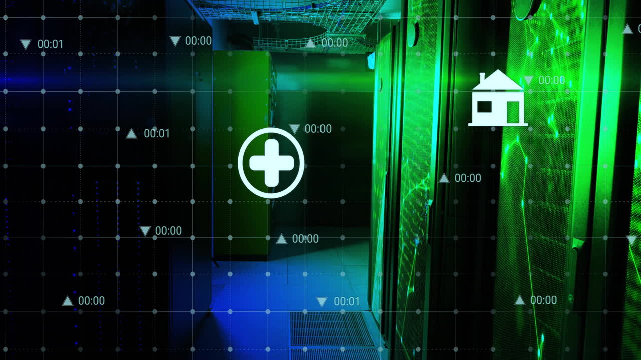 Animation of digital data processing over computer servers